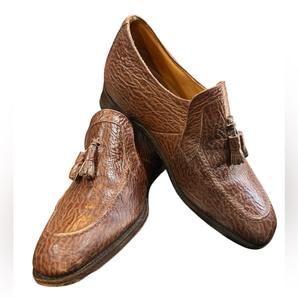 Vintage Genuine leather loafers with Tassels Made in England